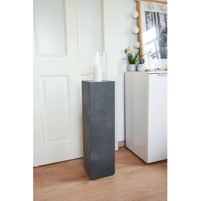 eshop-kvetinace.sk Dekoračný stĺp/svietnik LUMIRA, výška 97 cm, vláknocement, sivý