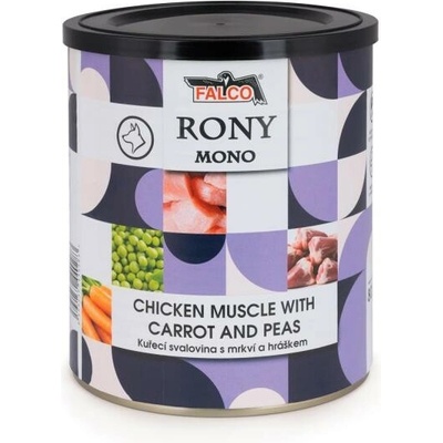 Falco Rony Mono s kuracou svalovinou s mrkvou a hráškom 8 x 800 g