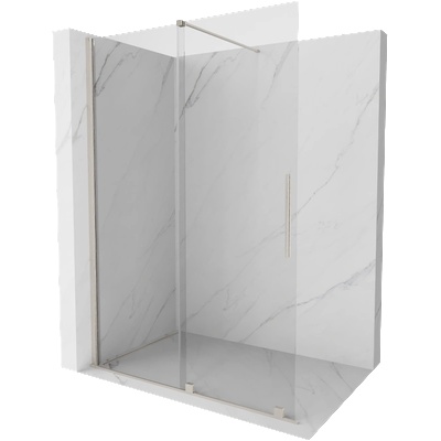 Mexen Velar плъзгаща се душ стена Walk-in 150 x 200 cm, прозрачна 8 mm, четкан никел - 871-150-000-03-97 (871-150-000-03-97)