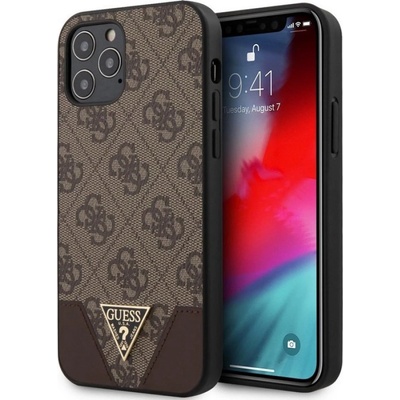 GUESS Гръб Guess 4G Triangle Case за iPhone 12/12 Pro 6.1 - Кафяв