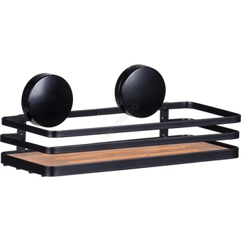 WENKO 24979800-Поличка ALBA 26, 5x12, 5 см черна/кафява (WE0707)