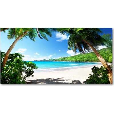 Foto obraz sklenený horizontálny Seychely pláž 100x50 cm