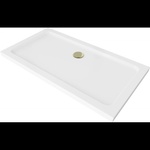 Mexen Flat правоъгълна душова къща slim 130 x 70 cm, бял, сифона златен - 40107013G (40107013G)
