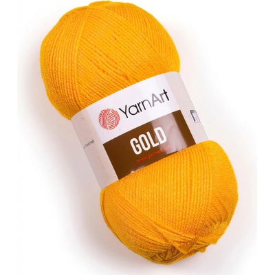 Pletací příze YarnArt GOLD 9047 žlutá, efektní, 100g/400m