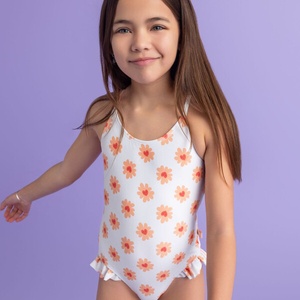Swim Essentials Swim Essentials: Цял бански с къдрички и слънцезащитен фактор 50+ - "Flower Hearts (SWE-2023SE633)