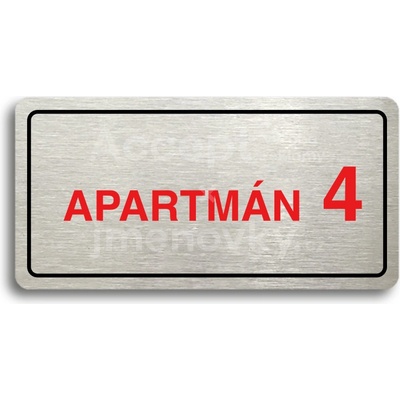 ACCEPT Piktogram APARTMÁN 4 II - stříbrná tabulka - barevný tisk