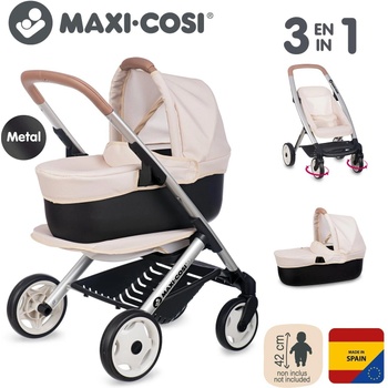 Smoby Количка за кукли Maxi - Cosi 3 в 1, Бежова, Smoby 7600253122 (7600253122)