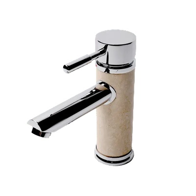 Стоящ смесител за умивалник icl 1458234s pietra sabbia, месинг, хром + пясък, 18см (1458234s)