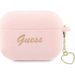 Guess AirPods Pro 2 калъф розов силикон Charm Heart Collection (GUAP2LSCHSP)