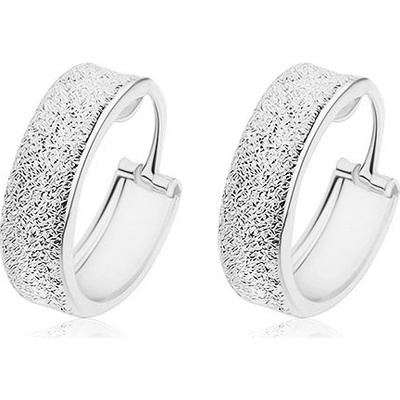 Šperky eshop náušnice kruhy s pískovaným povrchem lesklé okraje I25.17