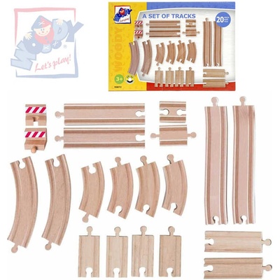 WOODY DŘEVO Kolej kulatá dlouhá oblouk set 4ks příslušenství k vláčkodráze – Zboží Dáma