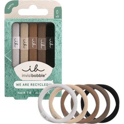 Gumičky do vlasov z recyklovaného materiálu Invisibobble Hair Tie Mocha - 5 ks