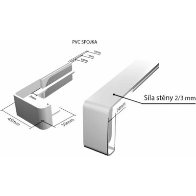 DEOKORK Plastové krytky pro obě strany NOS 40 x 260 mm - Hnědá RAL 8019