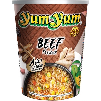 YumYum Instantní nudlová polévka s hovězí příchutí 70 g v kelímku
