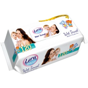 Lara Мокри кърпи с капак Lara Baby Soft - Premium, 120 броя (54106) - baby