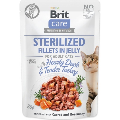 Brit Care Cat Sterilized Fillets in Jelly Hearty Duck & Tender Turkey 85 g