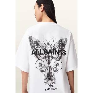 AllSaints уголемена тениска дамска от памук HALIS (W140JE)