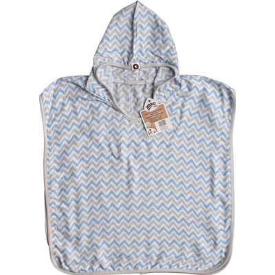 XKKO BMB Scandinavian Chevron Bambusové pončo baby blue 1