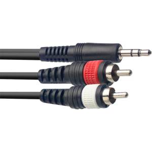 Stagg Кабел мини жак - два чинча Stagg SYC3/MPSB2CM E 3 метра