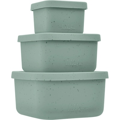 KikkaBoo Súprava boxov na desiatu 3 ks Platinum Silicone Sage