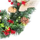 MagicHome Veniec Vianoce s čečinou a mašľami 41 cm