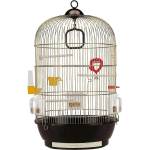 Ferplast - Cage Diva Brass - Оборудвана клетка за канарчета, екзотични и други малки птици - размер Ø 40 x H 65 см