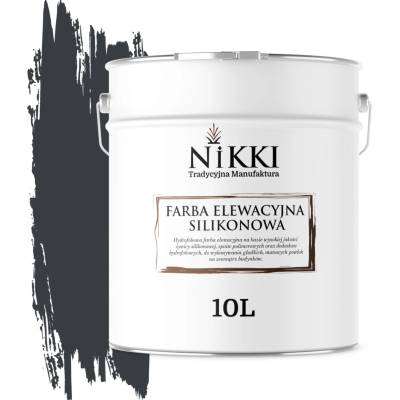 NIKKI Tradycyjna Manufaktura Silikónová fasádna farba na exteriér 10 l antracitová
