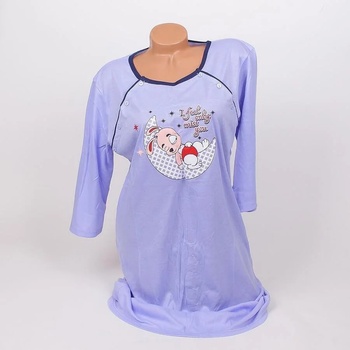 Image 1 of Нощница за кърмачки с 3/4 ръкав в бледолилаво със зайче