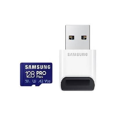 436537 - Samsung /micro SDXC/128GB/180MBps/USB 3.0/USB-A/Class 10/+ Adaptér/Modrá - MB-MD128SB/WW