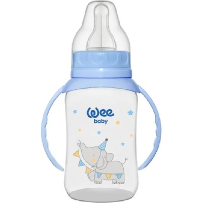Wee Baby Бебешко шише с дръжки Wee Baby Classic, PP, 150 ml, синьо (744)