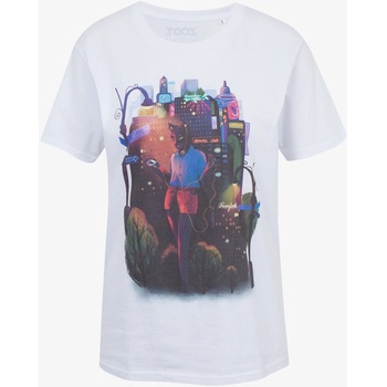 DOBRO Бяла дамска тениска с принт Zoot DOBRO. Котка DOBRO | Byal | ЖЕНИ | S