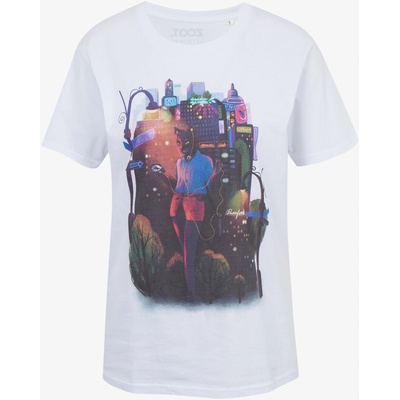 DOBRO Бяла дамска тениска с принт Zoot DOBRO. Котка DOBRO | Byal | ЖЕНИ | S