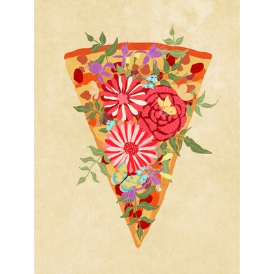 Plagát, Obraz - Slice of flower pizza, Raissa Oltmanns, 30 × 40 cm