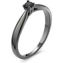Blink-Blink Zlatý prsteň s rutheniom a čiernym diamantom 1051CDG