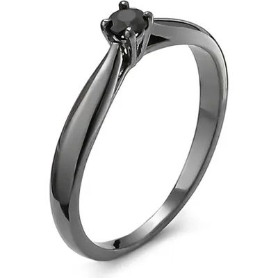 Blink-Blink Zlatý prsteň s rutheniom a čiernym diamantom 1051CDG