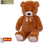 Mikro Plush Friends плюшено мече 100см тъмно кафяво с панделка (90252)