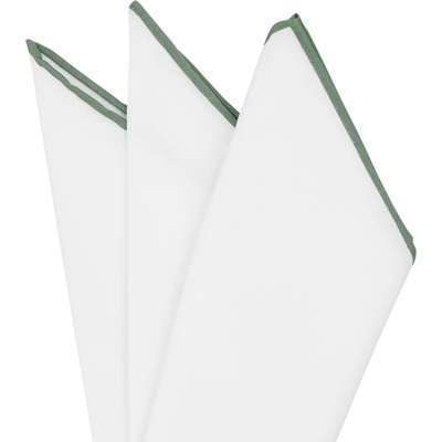 Bubibubi vreckovka do saka so zeleným lemom biela