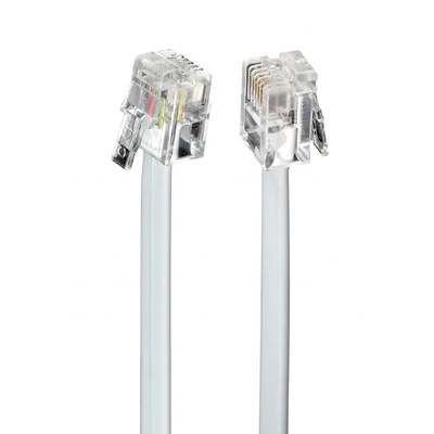 Gembird Телефонен кабел gembird 6p4c, 10м, бял (tc6p4c-10m)