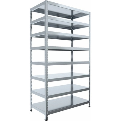 Biedrax Skrutkovaný regál do technickej miestnosti 30 x 100 x 300 cm, pozink, 8 políc, nosnosť 150 kg na policu