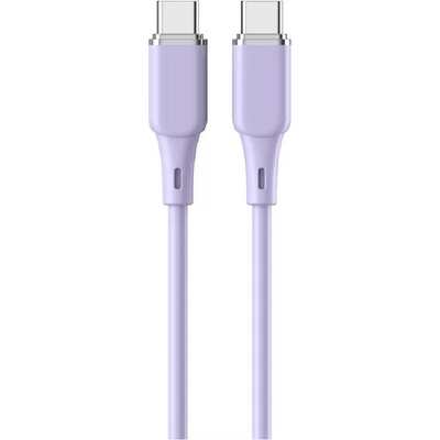 Lemontti Liquid Silicon Type-C към Type-C кабел, PD 60W, 1.2 м, лилав (LEMCPSTCF60M)