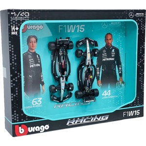 Bburago Комплект метални колички Bburago - Mercedes GP W15, F1, 1: 43, 2 броя (18-38115-PACK2)