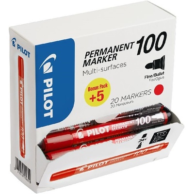 Pilot BT 100 20 бр. /опаковка червен перманентен маркер SCA-100-20R (SCA-100-20R)