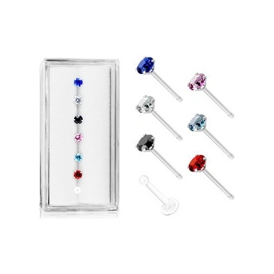 Šperky4U sada 7mi piercingů do nosu N0000-03