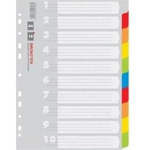 Office Products A4 CARDBOARD HOLDERS 1-10 WITHOUT PRINTING COLORFUL OFFICE PRODUCTS