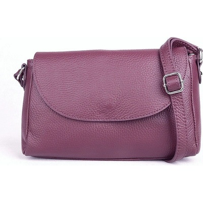 Vera Pelle malá kožená vínová crossbody kabelka no. 63