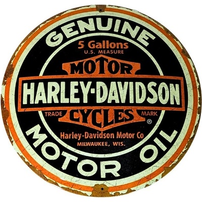 Plechová ceduľa Harley-Davidson, Ø 35 cm