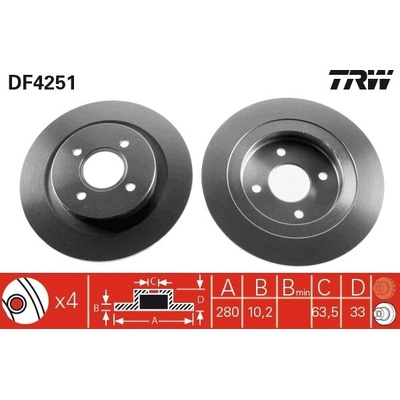 Brzdový kotúč TRW DF4251