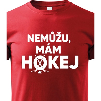 dětské tričko Nemůžu mám hokej červená