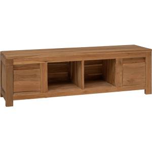 vidaXL ТВ шкаф 110 x 30 x 35 cm Натурално Солидно тиково дърво (42024265)