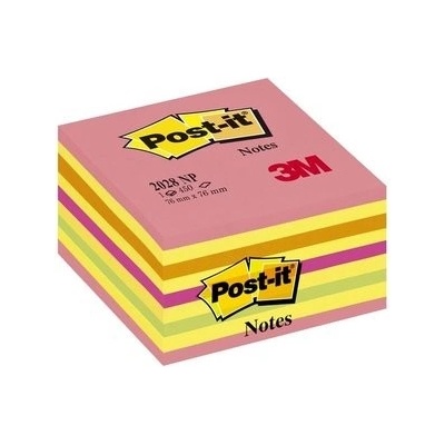 POST-IT Bloček kocka Post-it 76x76 neónová ružová mix (MM202810)